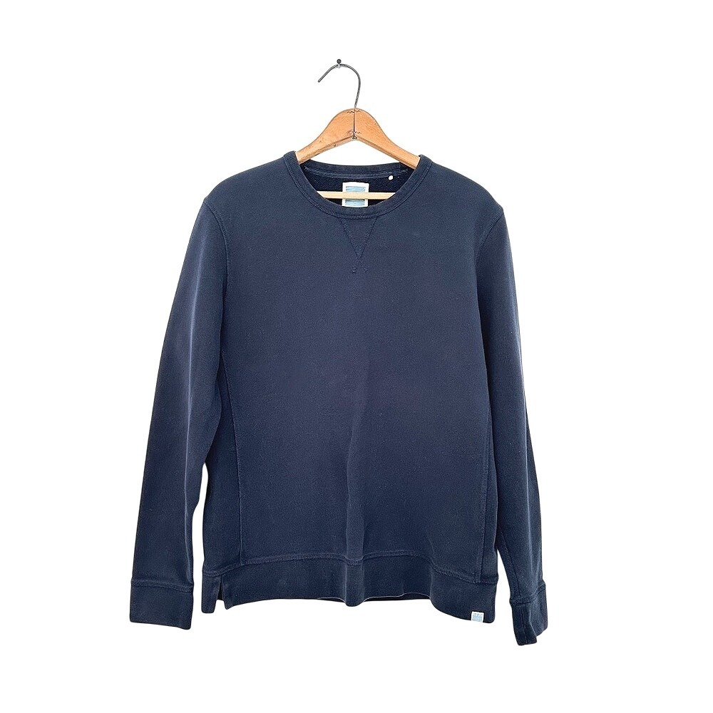 Jason Scott Crewneck Sweatshirt Navy Blue Pima Cotton - Medium